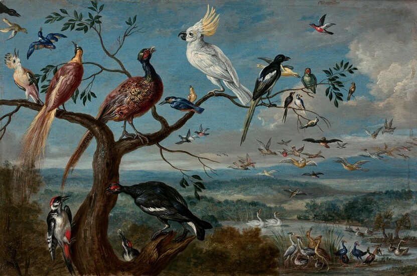 Jan van KESSEL l'Ancien Anvers, 1626 - 1679 Le concert des oiseaux