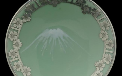 Japanese Celadon Mt. Fuji Dish with Shreve & Co.