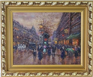 Jean Boyer (b.1915) Paris Street Scene Painting