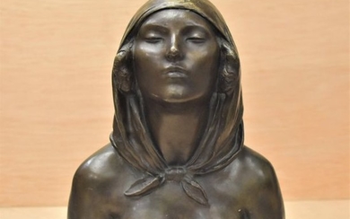 Jean ORTIS (Xxème) Buste de femme au foulard...