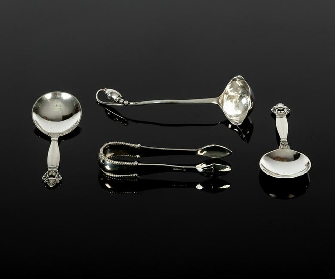 Johan Rohde for Georg Jensen, a pair of Danish silver