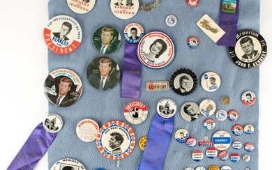 John F. Kennedy Memorabilia Collection: Pins, Cards