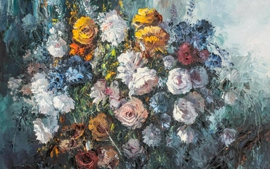 Jose Vives-Atsara (1919-2004), "Flowers", oil on board