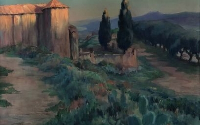 Jules Van de Leene (1887-1962) - Landschap bij avondzon in de Provence