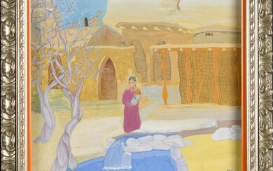 KASHINA Nadezhda (1896-1977) Cour en Ouzbékistan...