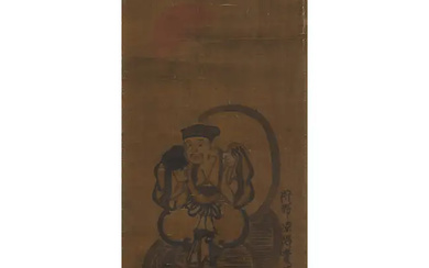 Kano Ryomi (Edo period) A Japanese ink and colour on silk painting...
