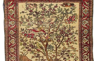 Kirman Tree of Life Meditation Mat, Persia, ca. 1900; 3