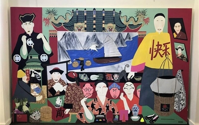Kit Rank (b-1949) Chinese Opera, Oil / Canvas 1999