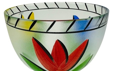 Kosta Boda Ulrica Hydman Vallien Glass Tulip Bowl