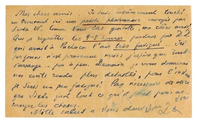 L. Trotsky. Autograph postcard signed to Frida Kahlo and Diego Rivera, 1939-1940