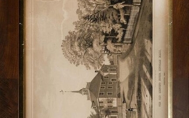 LITHOGRAPH "THE OLD MEETING HOUSE, HINGHAM MASS."