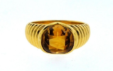 LOVELY Bulgari 18k Yellow Gold & Citrine Ring Circa