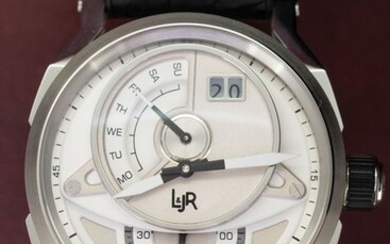 L&Jr - Day and Date Silver Dial with Black Strap - S1304"NO RESERVE PRICE" - Men - 2011-present