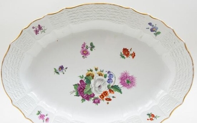 Large German Porcelain Platter Decorated with Flower