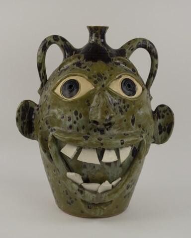 Large Todd Hewell Stoneware Face Jug