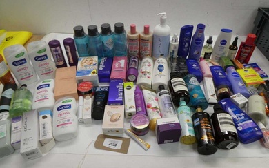 Large bag of toiletries including hair products, body wash, self...