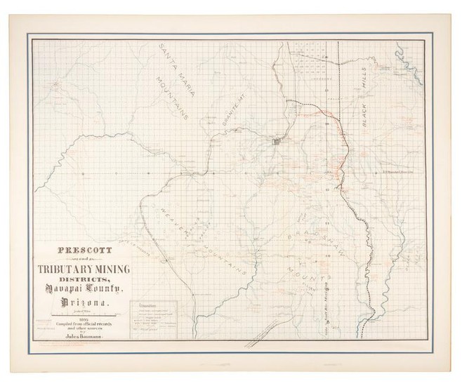 Large mining map of Prescott region, Arizona