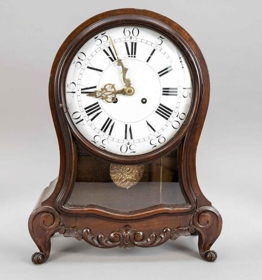 Large wooden table clock, move