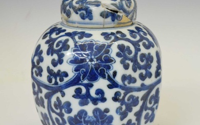 Late 19th century Chinese octagonal blue and white vase
