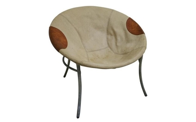 Leather and Canvas Hoop Chair