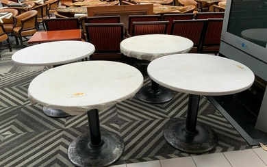 Lot of 4, 36â€ round cafe tables