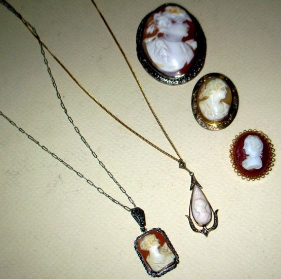 Lot of Vintage Cameo Jewelry