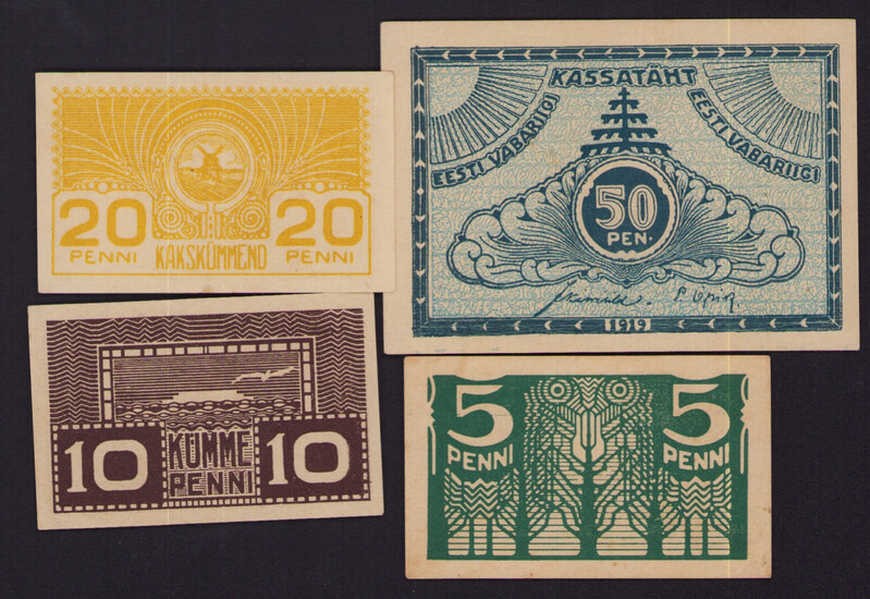 Lot of paper money: Estonia (4)