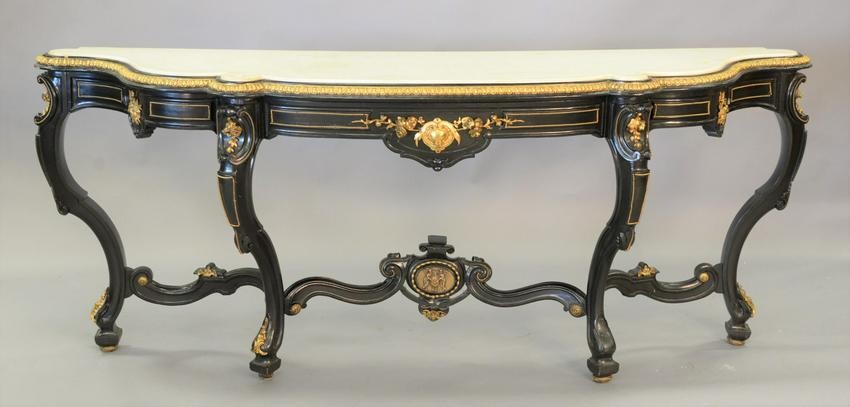 Louis XV style marble top server with gilt metal