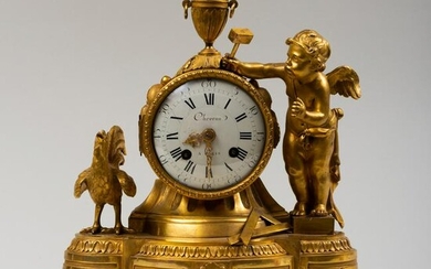 Louis XVI Style Ormolu and Marble Mantel Clock with