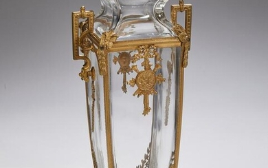 Louis XVI style crystal and gilt brass vase