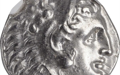 MACEDON. Kingdom of Macedon. Demetrios I Poliorketes, 306-283 B.C. AR Drachm (4.18 gms), Miletos Mint, ca. A.D. 295/4 B.C. NGC MS, Strik...