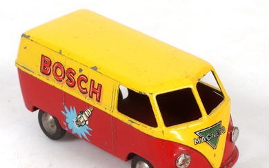 MODEL CAR, sheet metal, Volkswagen van, "Bosch", Nr. 413. Tekno Toys, Denmark.