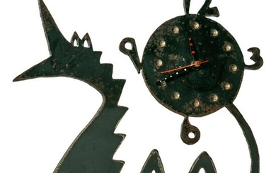 Mark Indursky Figural Iron Dragon Mantle Clock