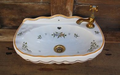 Maurice Herbeau - Hand-painted washbasin or sink