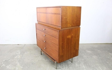 Mid-Century Modern Wood & Metal Kroehler Tall Dresser