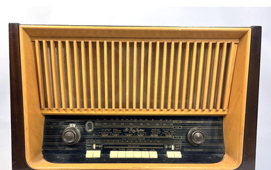 Mid century Telefunken radio multi band mix wood case made in Western