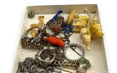 Mixed Lot of Vintage Jewelry Including Mr. Peanut Bracelet