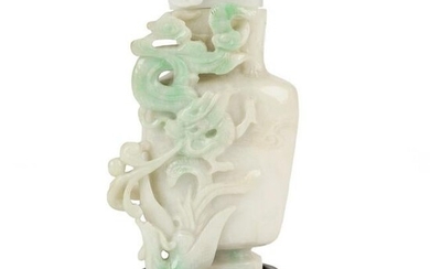 Modern Chinese Carved Jade Dragon Vase