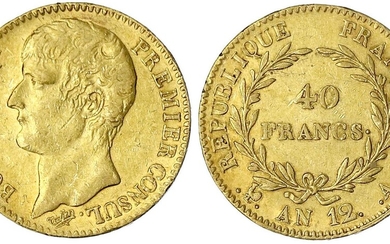 Monnaies et médailles d'or étrangères, France, Consulat sous Napoléon Bonaparte, 1799-1804, 40 Francs Premier Consul...