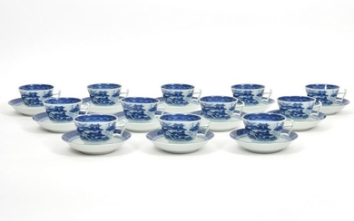 Mottahedah "Blue Canton" 24Pc Cups & Saucers
