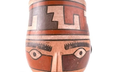 Nazca Civilization Polychrome Portrait Vessel
