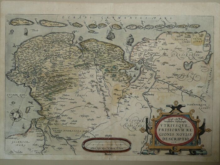 Netherlands, Friesland, Groningen; Abraham Ortelius - Oost ende West Vrieslandte - 1561-1580
