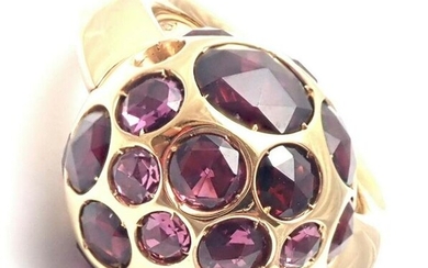 New! Pomellato Harem 18k Rose Gold Rhodolite Garnet Ring Box/Papers