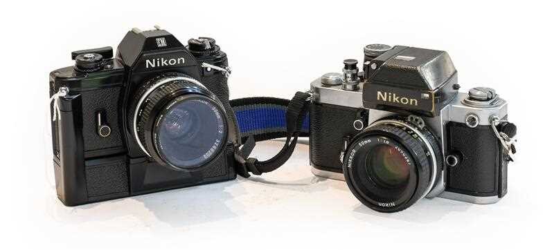 Nikon Two Cameras (i) EM no.7090143 with Nikkor f2...