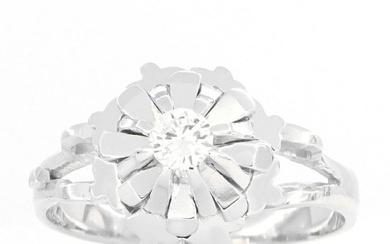No Reserve Price - 18 kt. White gold - Ring - 0.13 ct Diamond