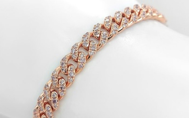 No Reserve Price - 2.18 Carat Pink Diamonds - Bracelet - 14 kt. Rose gold