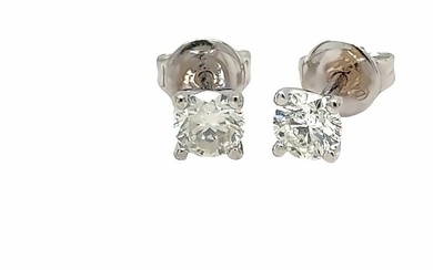 No Reserve Price - Earrings - 14 kt. White gold - 0.75 tw. Diamond (Natural)