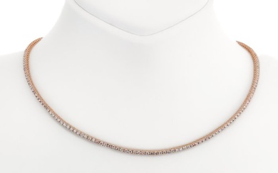 No Reserve Price - IGI Certified 2.48 Carat Pink Diamonds Choker Necklace - Rose gold