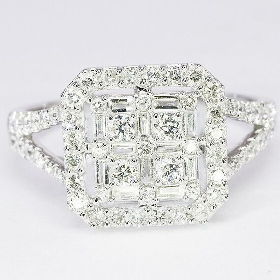 No Reserve Price - IGI Report - 18 kt. White gold - Ring - 0.60 ct Diamond - Diamond Ring