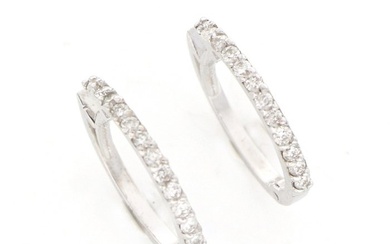 '' No Reserve Price '' NEW - 18 kt. White gold - Earrings - 0.28 ct Diamond